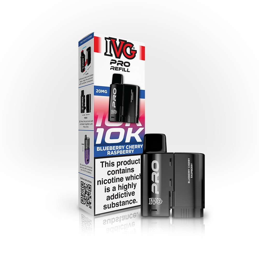 IVG PRO Pods - Blueberry Cherry Raspberry - Prefilled Refills for Up to 10,000 Puffs