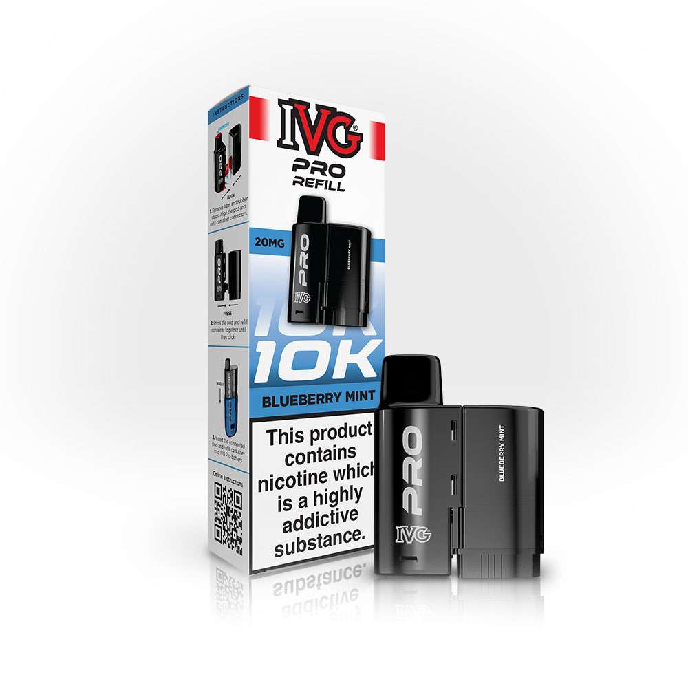 IVG PRO Pods - Blueberry Mint - Prefilled Refills for Up to 10,000 Puffs