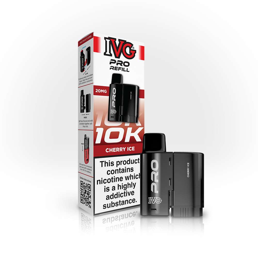 IVG PRO Pods - Cherry Ice - Prefilled Refills for Up to 10,000 Puffs