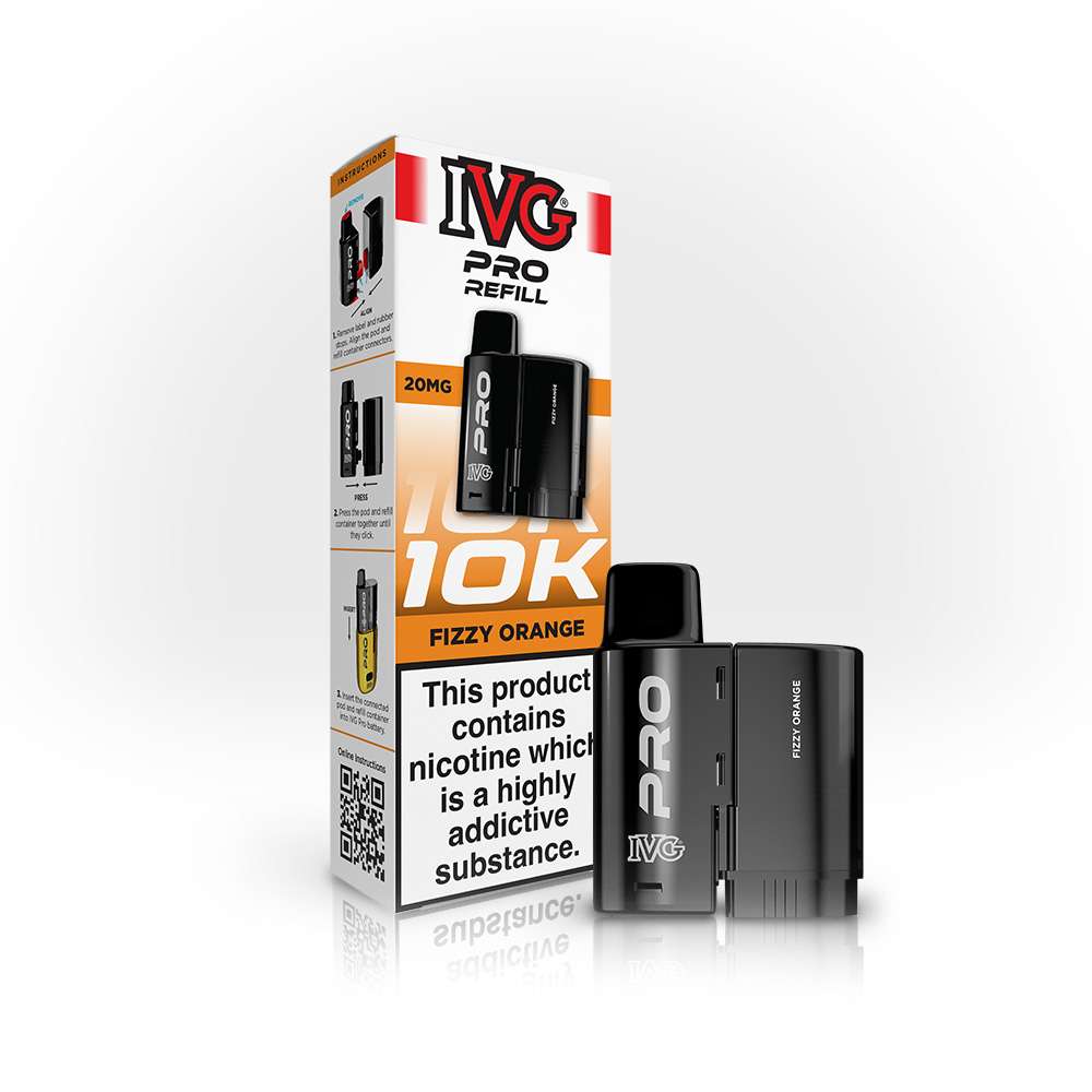 IVG PRO Pods - Fizzy Orange - Prefilled Refills for Up to 10,000 Puffs