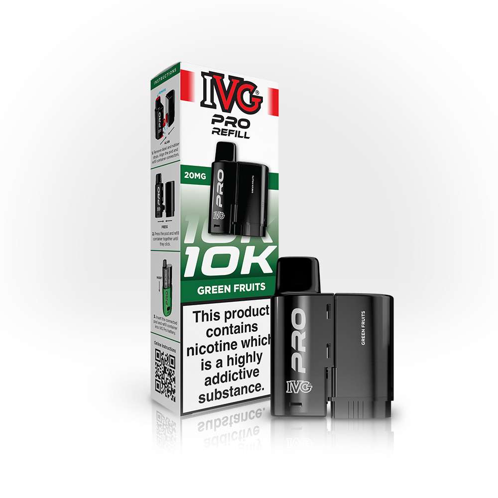 IVG PRO Pods - Green Fruits - Prefilled Refills for Up to 10,000 Puffs